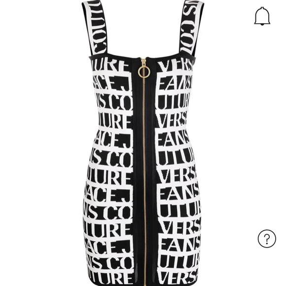 Versace Dresses & Skirts - Versace Couture Print Logo Knit mini Dress - Size 38